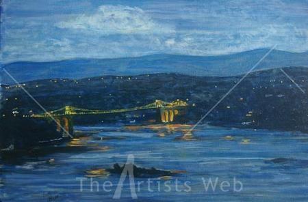 Menai Bridge-light on water