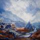 Copper ruin- Cwm Bychan | £350(sold) | | acrylic/oil on canvas Copper ruin- Cwm Bychan
