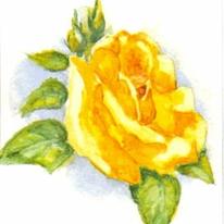 Original OSWOA Yellow Rose Painting
