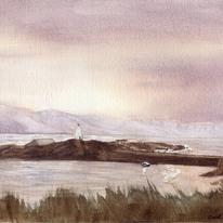 Old Lighthouse and Snowdonia,Llanddwyn Island, Anglesey
