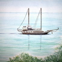 Boat in Valtos Bay,Parga,Greece