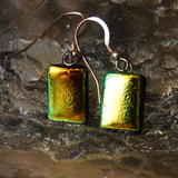 Glass Earrings Golden Forest - 