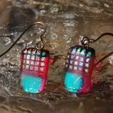 Glass Earrings Pink Pineapple - 