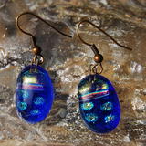 Glass Earrings Topaz Gold - 