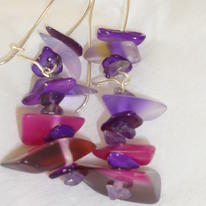 Fushia Resin Earrings