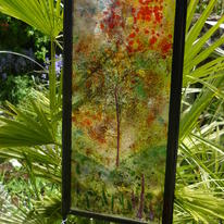 Autumn leaves Fused Glass Panel