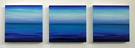 Wide Blue Open Triptych