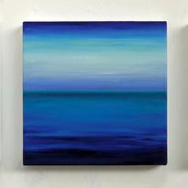Wide Blue Open Triptych