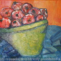 Green Vase of Fruit