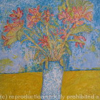 Blue Vase on Yellow Cloth