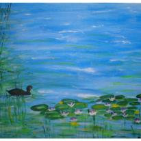 Lone Duck and Lilies