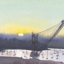 Cold crane sunset, Falmouth