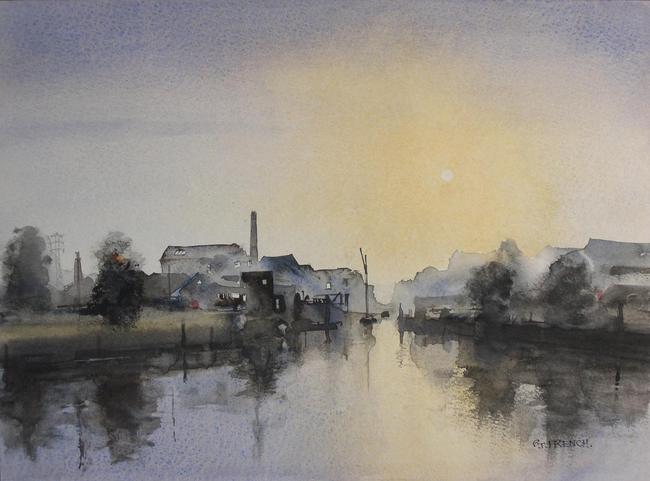 Barking Creek Watercolour 34x24cm