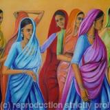 Girls at the Fair - Oil on canvas