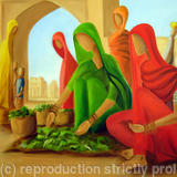vegetable seller - oil on canvas