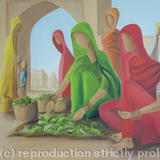 Vegetable Seller - Oil on Canvas