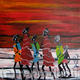 Maasai family | | 40 x 52cm | Acrylic on canvas Maasai family