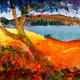 Cassis vue de la Presqu'ile | £150 | 841 x 594cm | Acrylic Cassis vue de la Presqu'ile