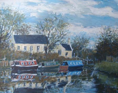 barges on canal near standish
