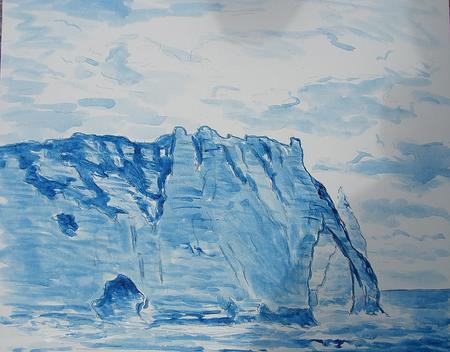 cliffs at etretat, monochrome