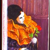 pierrot, venice carnival, yellow top