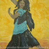 indian dancer with yellow background