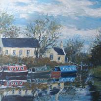 barges on canal near standish