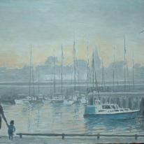 anstruther harbour, misty morning