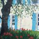 garden with turquoise…