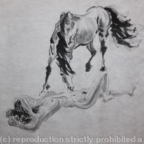 horse and female body