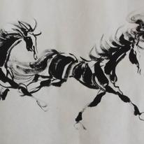 8 horses galloping towards east
