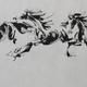 8 horses running into… | £195 | | water and ink on chinese rice paper 8 horses running into…