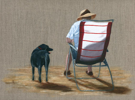 Labrador and Deck Chair