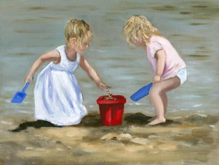 Two girls at play