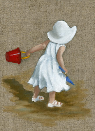 Girl with bucket and spade