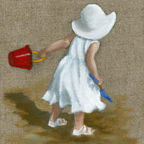 Girl with bucket and spade