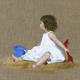 Polly on the beach | £55 | 20 x 18cm | Acrylic on board Polly on the beach