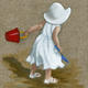 Beach Girl B11 | | 15 x 20cm | acrylic on canvas board Beach Girl B11