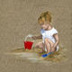 girl with red bucket