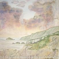 Devon coast with rain # 2