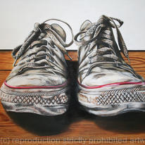 Converse on wood