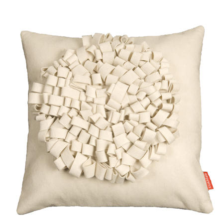 cream on cream felt loop cushion