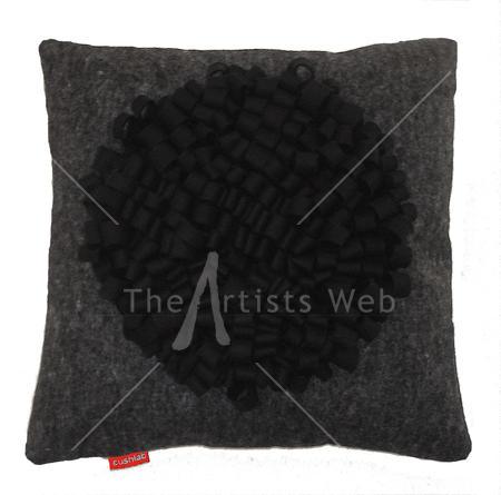 black loop on grey cushion