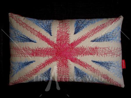 sketchy union jack cushion