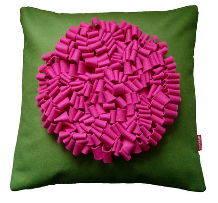 pink and green loop cushion