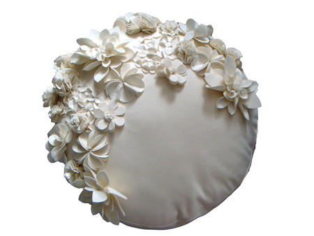 cream floral floor cushion