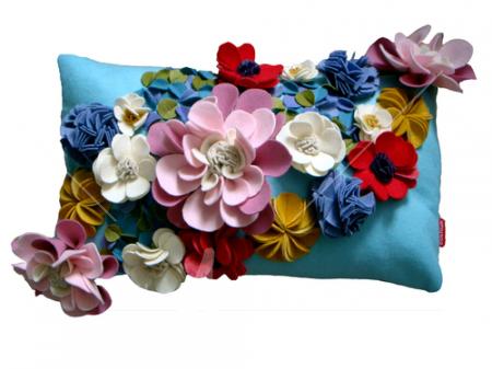 pastel floral cushion