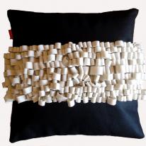 black with cream stripe  cushion