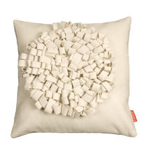 cream on cream felt loop cushion