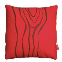 (style c) red and brown fine lined square wood cut cushion